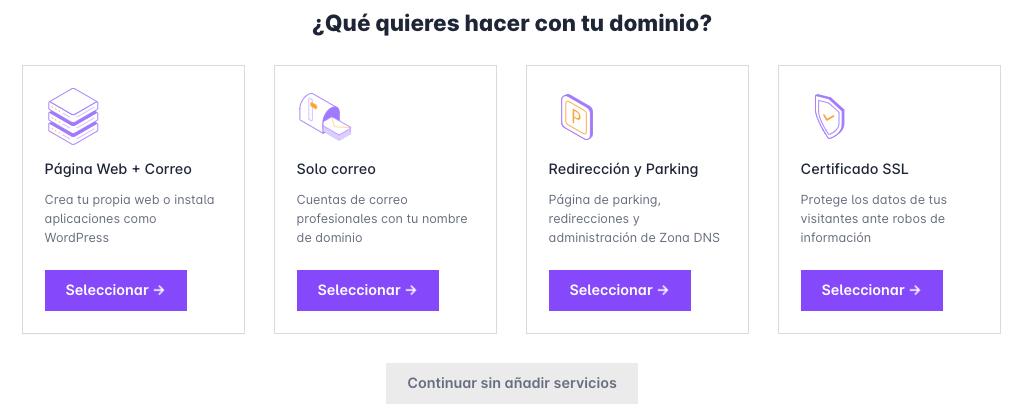 Seleccionar servicios