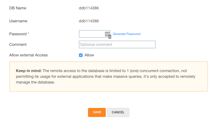 Activate external MySQL access