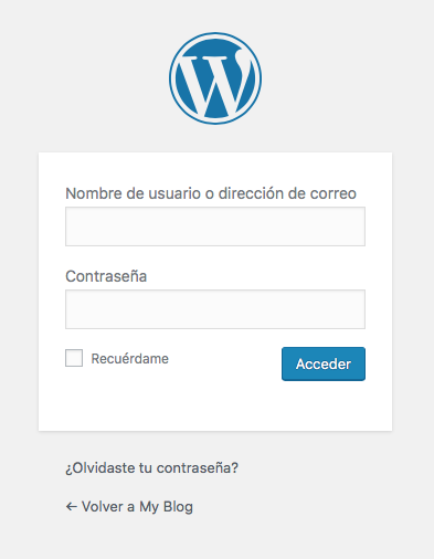 acceso panel wordpress